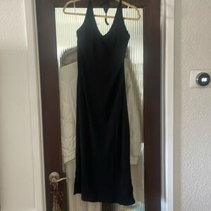 Stretchy halter neck black Gap dress in M Tall.  47” long